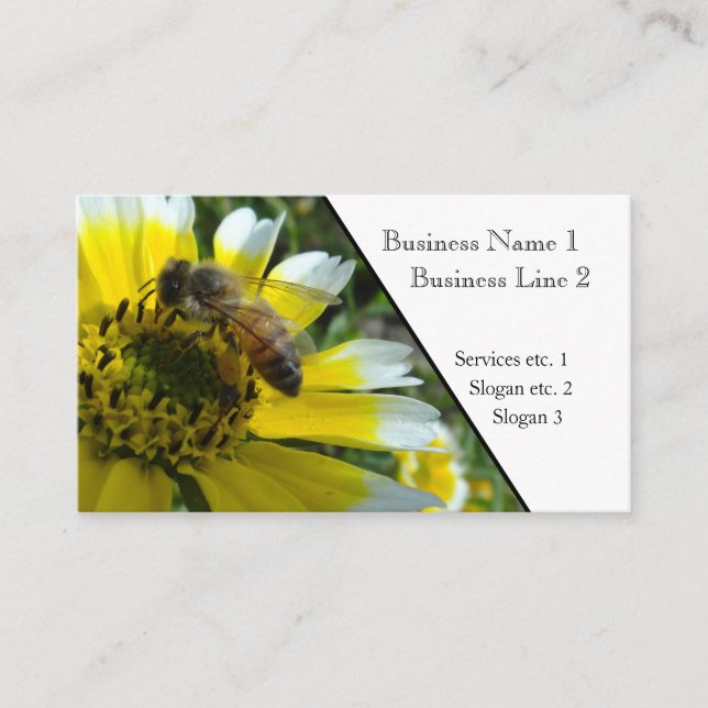 Carte De Visite Abeille de miel et bouts rangés (Devant)