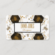 Abeille de miel noir et or