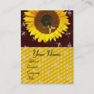 CARTE DE VISITE ABEILLE DE TOURNESOL ET DE MIEL, L'APICULTURE,