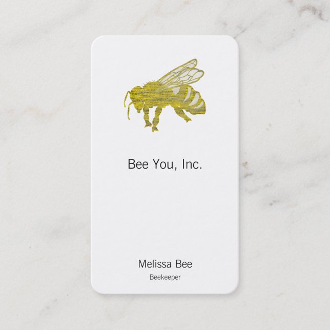Carte De Visite Abeille d'impression typographique (Devant)