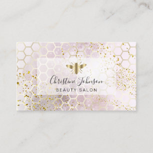 Carte De Visite abeille dorée sur la parties scintillant FAUX