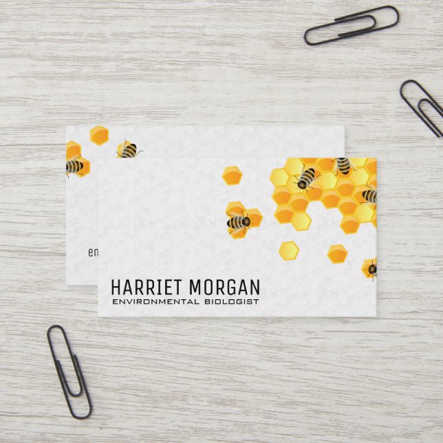 Carte De Visite Abeille | Peigne | Insecte (Devant/Arrière en situation)