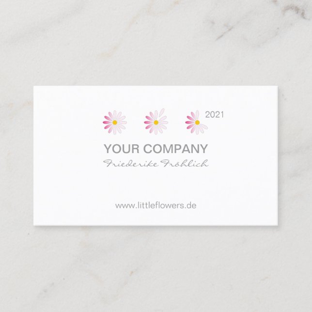 Carte De Visite ♥ Abeille *Petites Fleurs* Mini Calendrier 2021. (Devant)