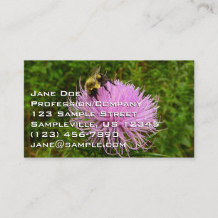 Carte De Visite Abeille sur Fleur de Chardon Nature