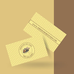 Carte De Visite Abeille vintage et nid d'abeilles  