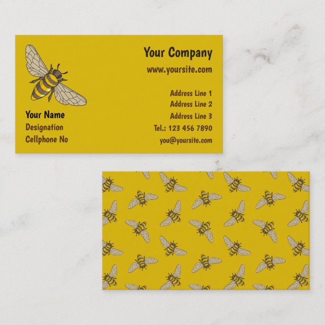 Carte de visite abeilles (Devant / Derrière)