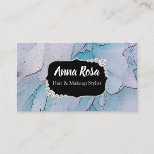 Carte De Visite Abrégé sur bleu de *~* et rose artistique diaman