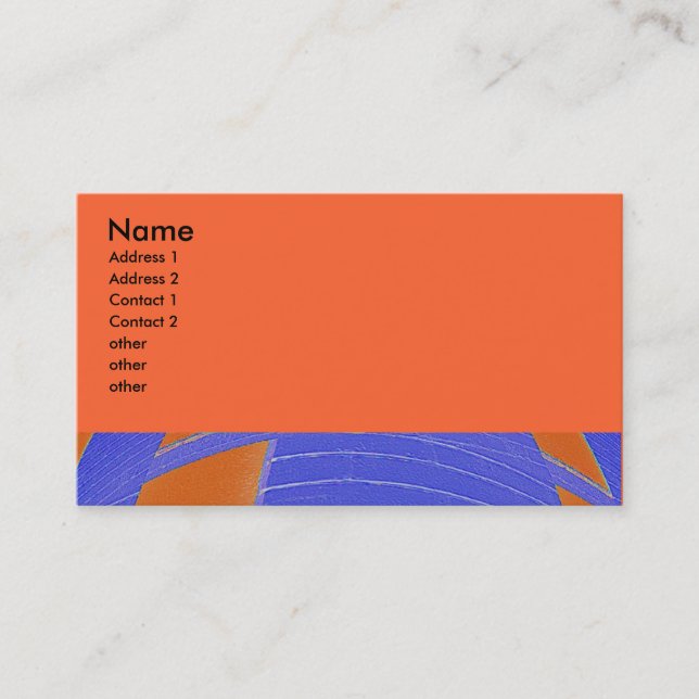 Carte De Visite abrégé sur bleu orange (Devant)