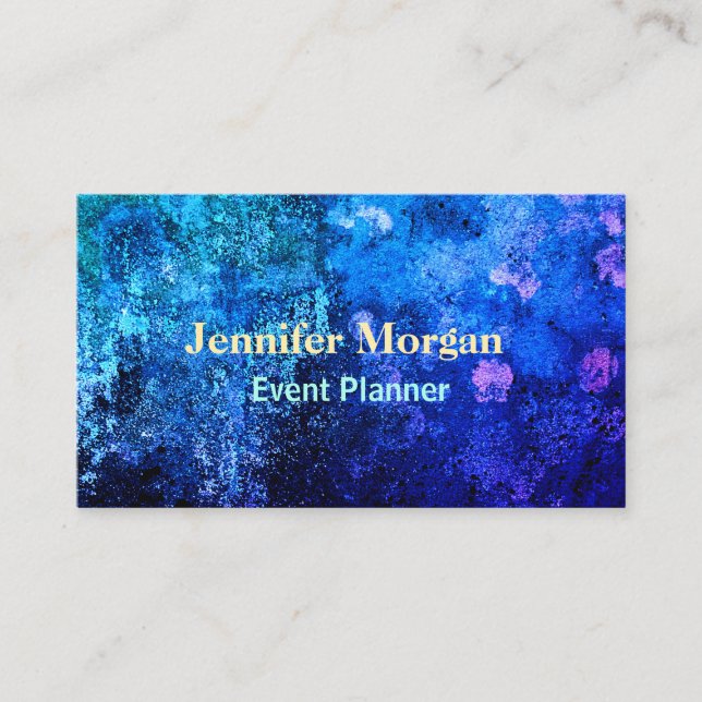 Carte De Visite Abrégé sur moderne pourpre de bleu d'outre-mer à (Devant)