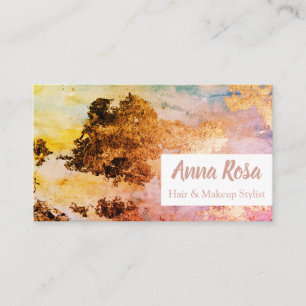 Carte De Visite * Abrégé sur rose bleu or d'aquarelle passionnan