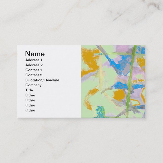 Carte De Visite Abréviation aquarelle personnalisée (Devant)