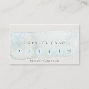 Carte De Visite Abstrait Aqua Silver Brush Stoke 6 Punch Loyauté
