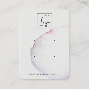 Carte De Visite Abstrait Argent gris rose violet 2 oreille écran