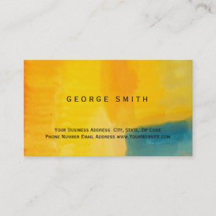 Carte de visite Abstrait bleu jaune moderne