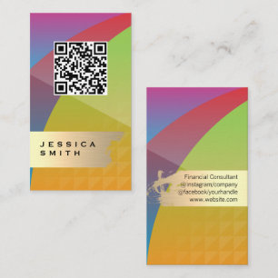 Carte De Visite Abstrait coloré   Analyse QR
