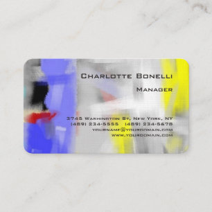 Carte De Visite Abstrait coloré minimaliste moderne Premium Silk