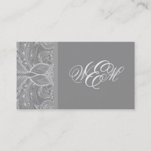 Carte de visite Abstrait de design floral gris arg