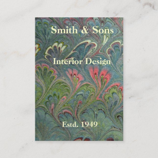 Carte de visite abstrait de marbrure florentin (Devant)