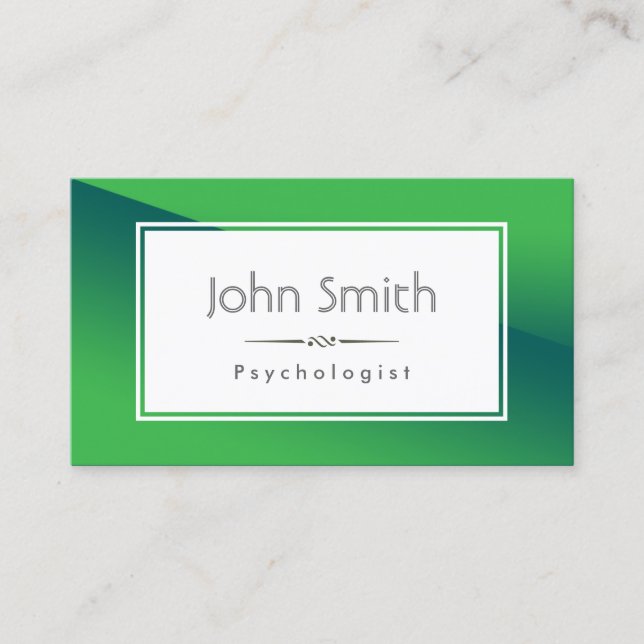 Carte de visite Abstrait de psychologue vert (Devant)