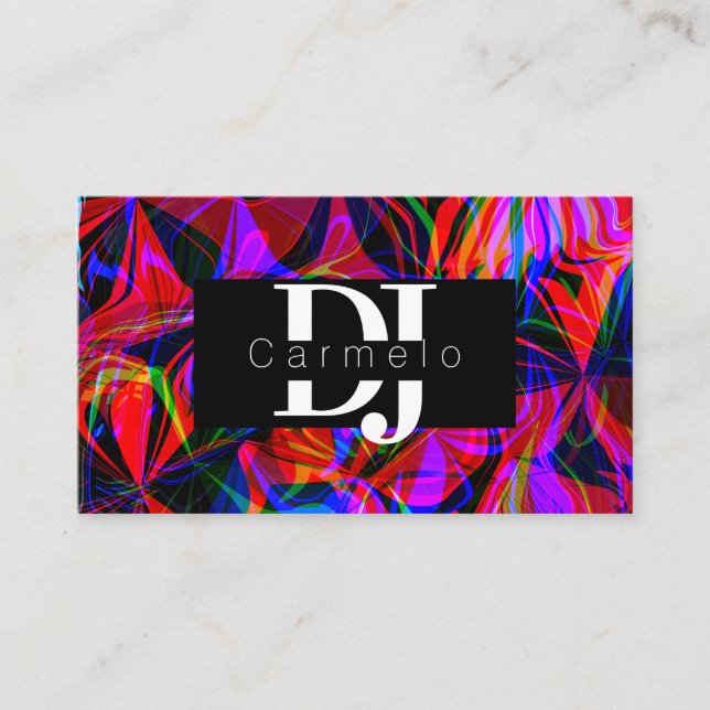 Carte De Visite Abstrait DJ Music Producer Night Club (Devant)