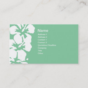 Carte De Visite Abstrait Hibiscus blanc sur vert