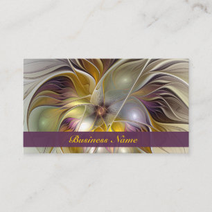 Carte De Visite Abstrait Imaginaire coloré Fleur moderne Fractal