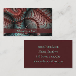 Carte De Visite Abstrait Imaginaire dynamique Fractal Art Brown Bl
