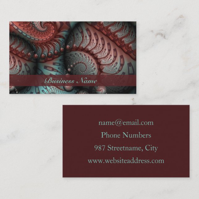 Carte De Visite Abstrait Imaginaire dynamique Fractal Art Brown Bl (Devant / Derrière)