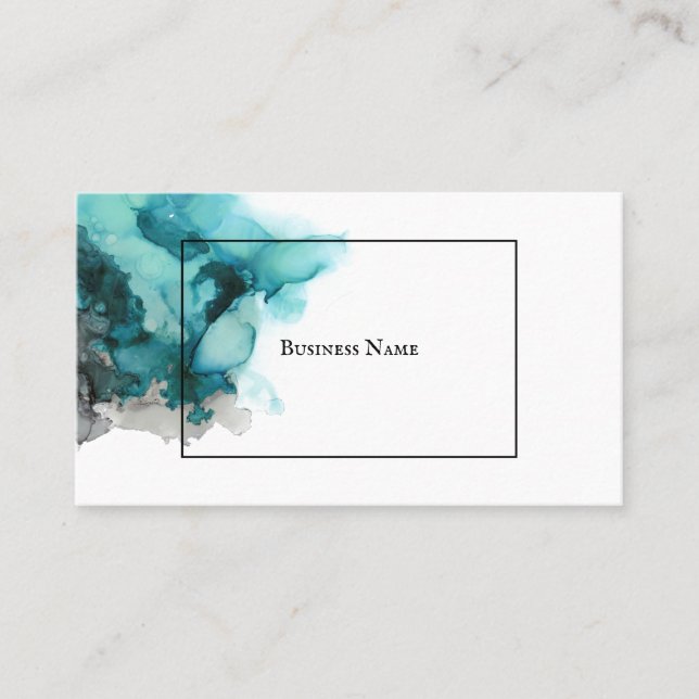 Carte de visite Abstrait minimal - Turquoise bleu  (Devant)
