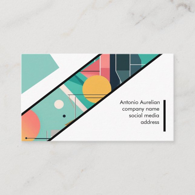 carte de visite abstrait minimaliste personnalisé (Devant)