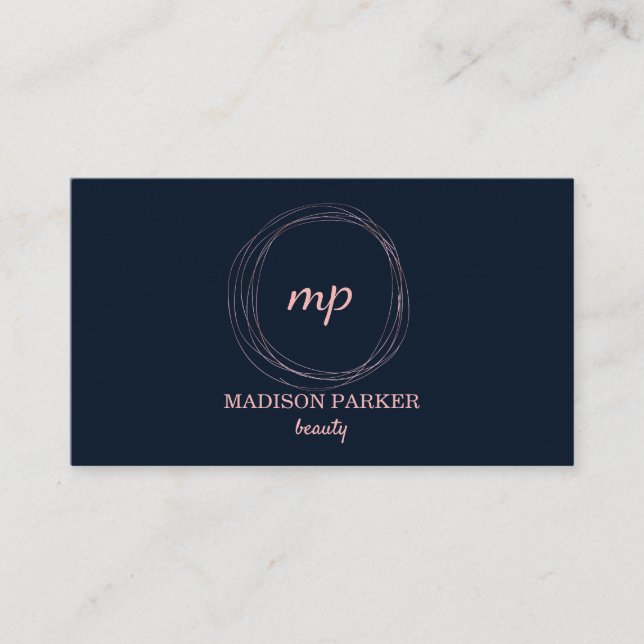 Carte De Visite Abstrait moderne Faux Rose Gold (Devant)