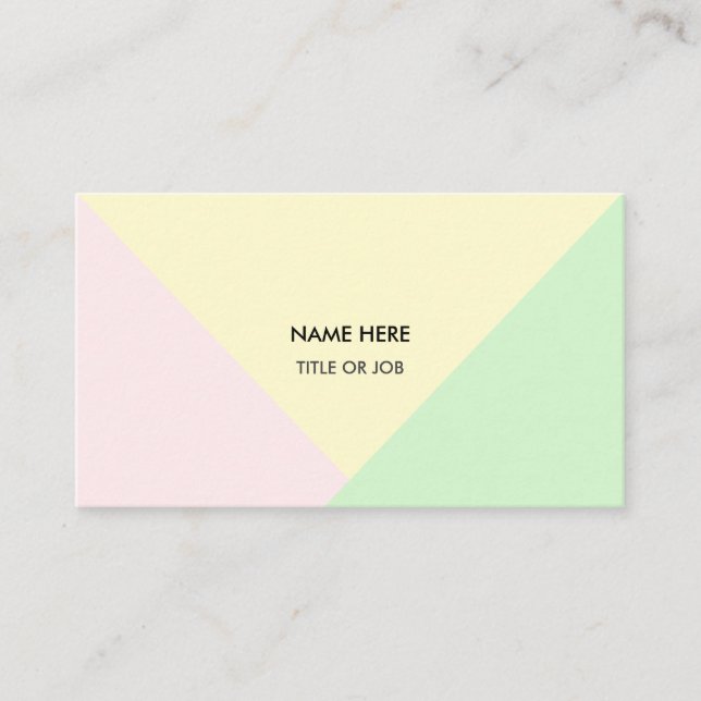 Carte De Visite Abstrait moderne Pastel Gold Rose, Jaune & Vert (Devant)