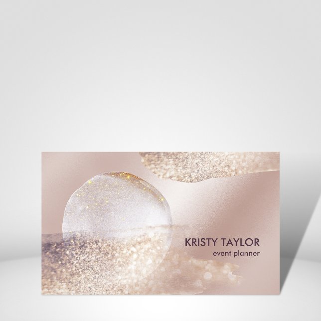 Carte De Visite abstrait moderne rose or rose (Créateur téléchargé)