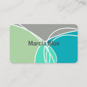 Carte De Visite abstrait moderne turquoise et vert minimaliste
