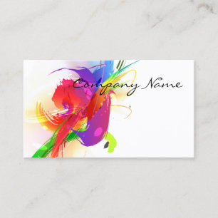 Carte De Visite Abstrait Morning Glory & Lorikeet Paint Splatters