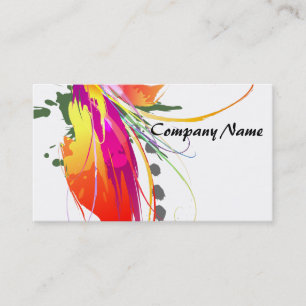 Carte De Visite Abstrait Oiseau de Paradise Paint Splatters