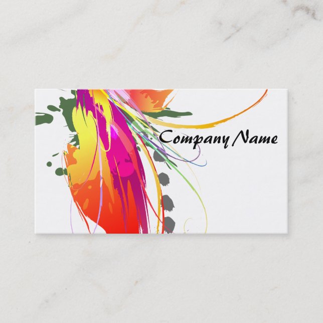 Carte De Visite Abstrait Oiseau de Paradise Paint Splatters (Devant)