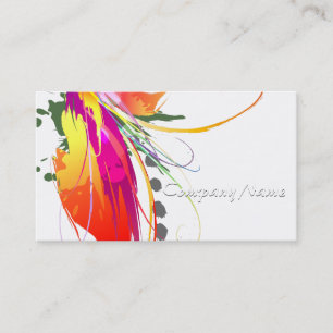 Carte De Visite Abstrait Oiseau de Paradise Paint Splatters