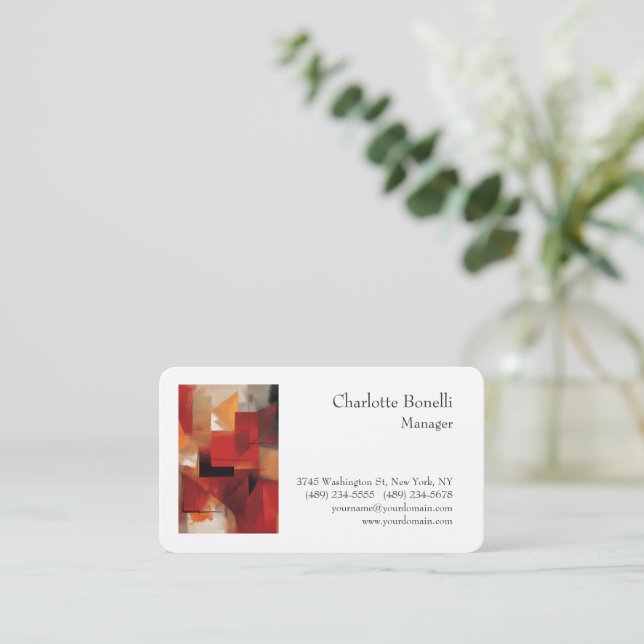 Carte De Visite Abstrait Professionnel Moderne Minimal Premium Sil (Debout devant)