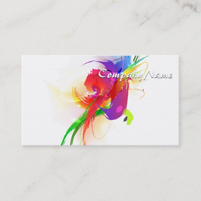 Carte De Visite Abstrait Rainbow Lorikeet Morning Paint Splateaux (Devant)