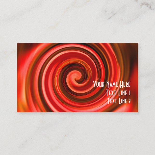 Carte de visite Abstrait Red Yellow Swirls (Devant)