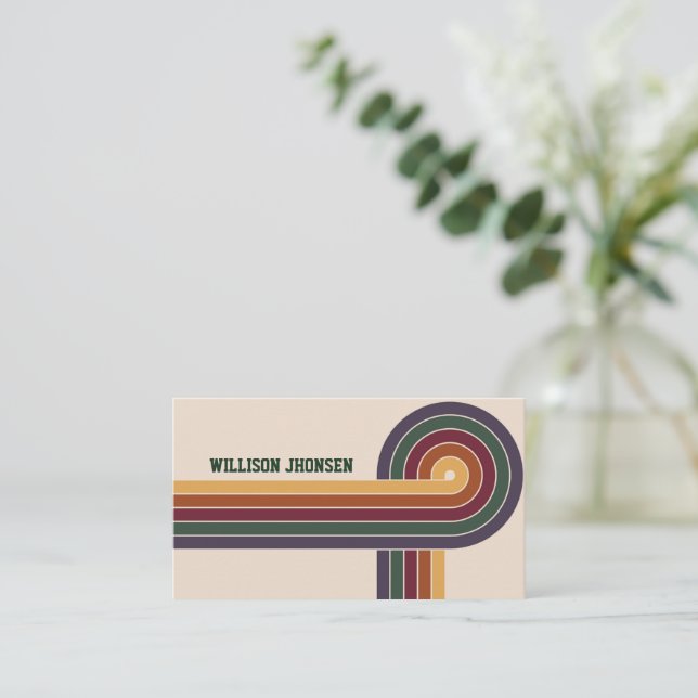 Carte De Visite Abstrait Retro Motif des années 1980 (Debout devant)