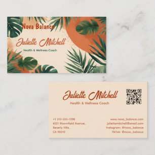 Carte de visite abstraite boho terracotta tropical