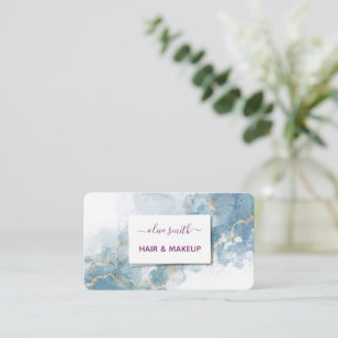 Carte de visite abstraite élégante bleu aquarelle 