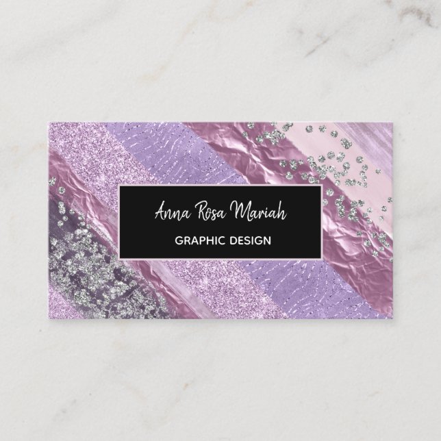 Carte De Visite *~* Abstraite Fille Chic Feminine Parties scintill (Devant)