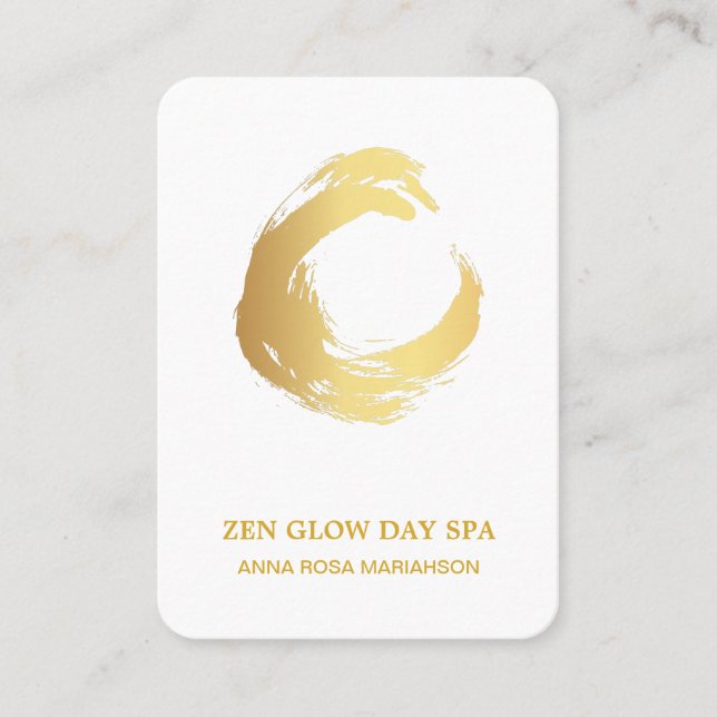 Carte De Visite *~* Abstraite médaille Zen de pinceau d'or Reiki Y (Devant)