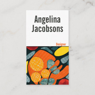 Carte De Visite Abstraite typographie moderne colorée audacieuse