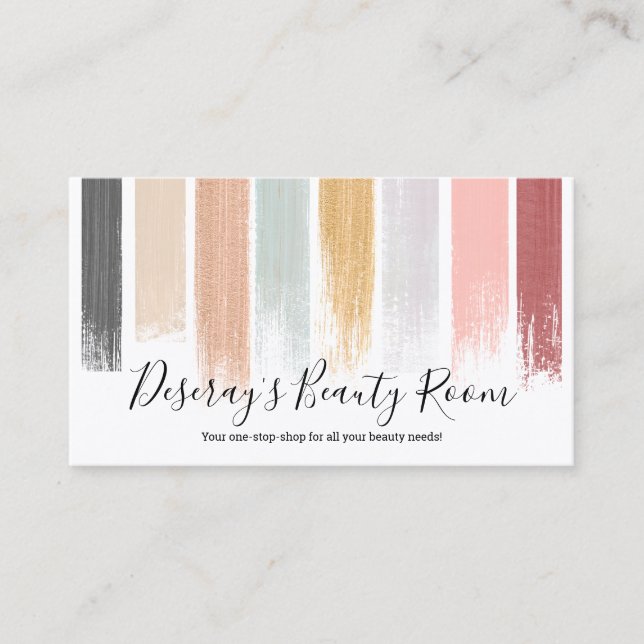Carte De Visite Abstraits brushstrokies pastels modernes maquillag (Devant)