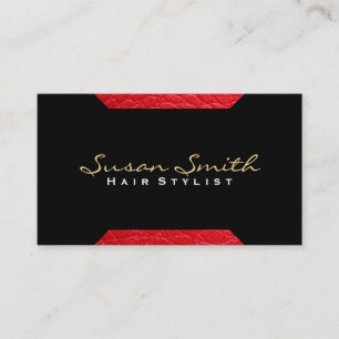Carte De Visite Accent en cuir (rouge) Chic, Luxe