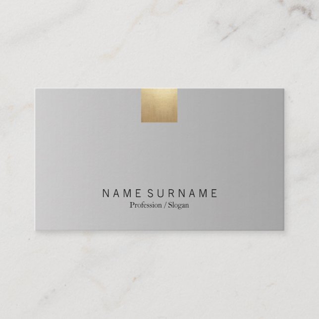 Carte De Visite Accent gris en pastel moderne élégant d'or de (Devant)